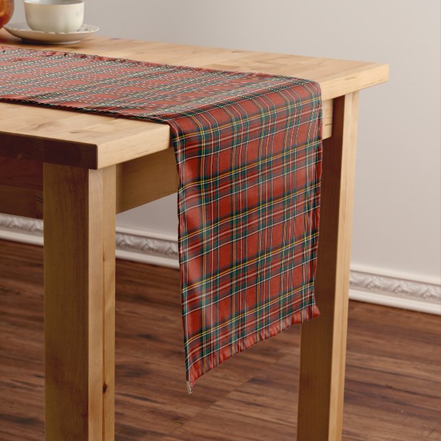 Chemin De Table Court Royal Stewart Red and Blue Scottish Clan Tartan (In Situ)