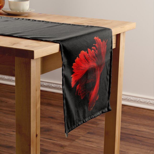 Chemin De Table Court Ruby Red Siamese Lutter contre le poisson (In Situ)