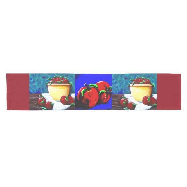 Chemin De Table Court Runner de table Apple Abstrait (Horizontal)