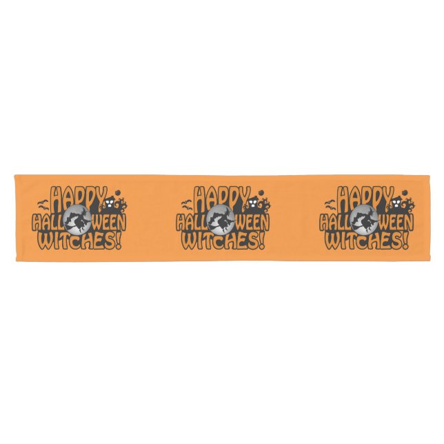 Chemin De Table Court Runner de table Halloween Witch (Horizontal)