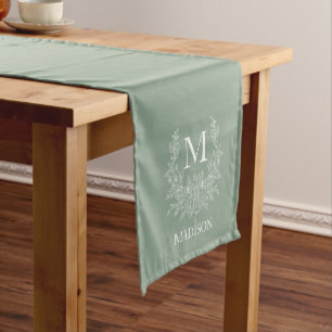 Chemin De Table Court Runner de table Monogramme personnalisé - Personna