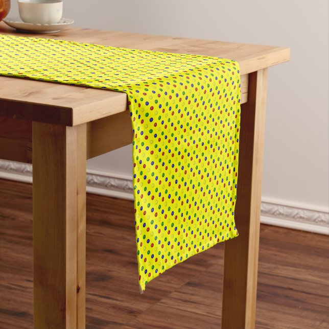 Chemin De Table Court RUNNER DE TABLE Pois-JAUNE (In Situ)
