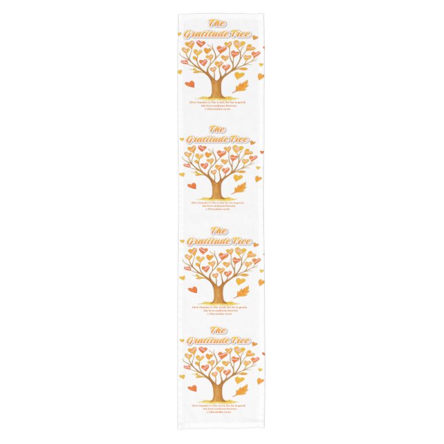Chemin De Table Court Runner de table 'The Gratitude Tree' (Devant)