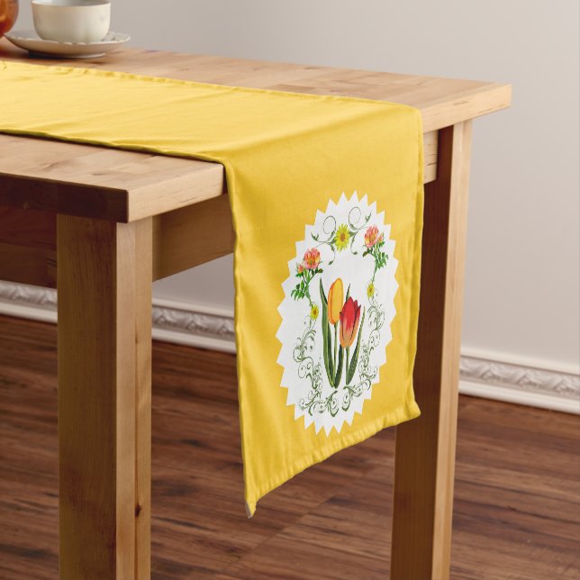 Chemin De Table Court Runner table Tulips vintage (In Situ)