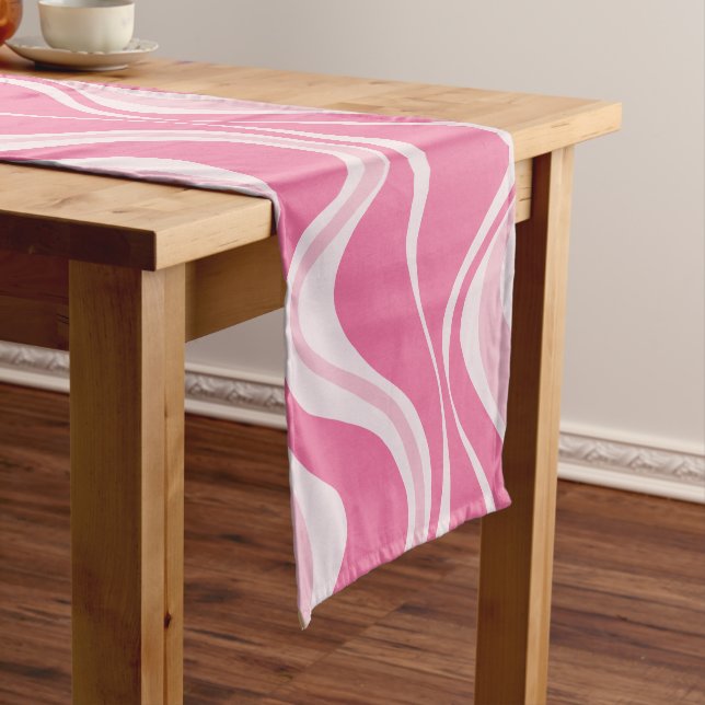 Chemin De Table Court Runner table Waves Rose (In Situ)