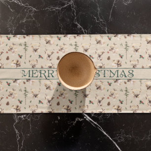 Chemin De Table Court Rustic Farmhouse Nom de famille Monogramme