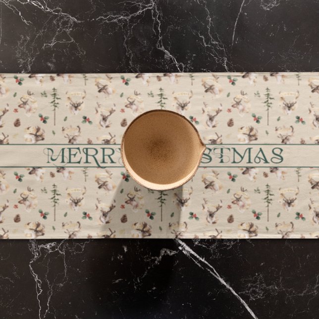 Chemin De Table Court Rustic Farmhouse Nom de famille Monogramme (Créateur téléchargé)