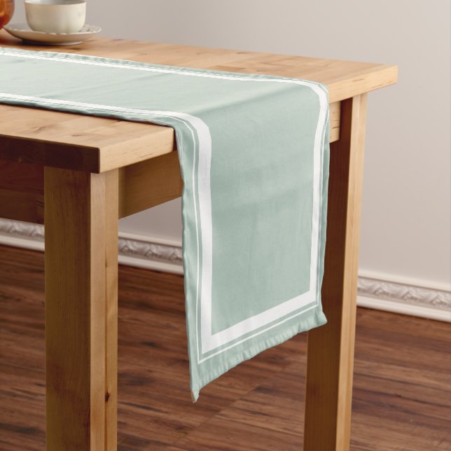 Chemin De Table Court Sage French Style Stripe Table Runer (In Situ)