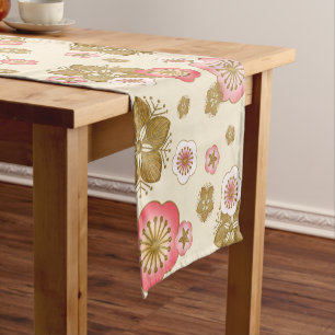 Chemin De Table Court Sakura v2 japonais motif TABLE RUNNER