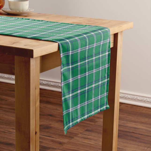 Chemin De Table Court Salem Green and White Plaid (In Situ)