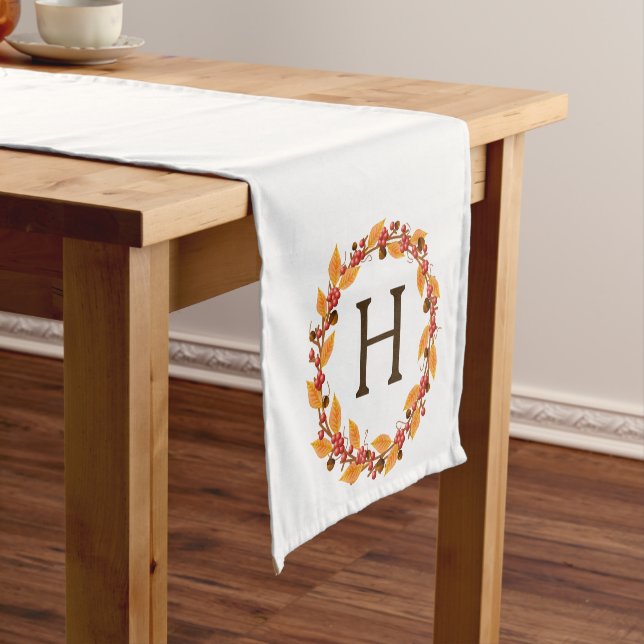 Chemin De Table Court Serre de chute de Thanksgiving rustique | Monogram (In Situ)