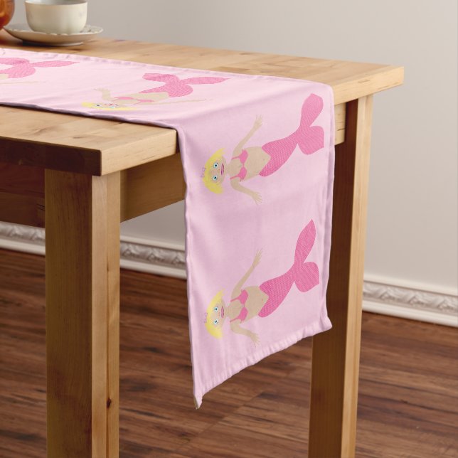 Chemin De Table Court Sirène D'Imaginaire Rose (In Situ)
