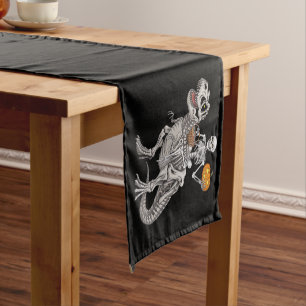 Chemin De Table Court Skeleton équitation maman Dinosaur T rex Halloween