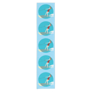 Chemin De Table Court Ski nautique de style vintage