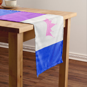 Chemin De Table Court SlipperyJoe drag drapeau de fierté violet blanc bl