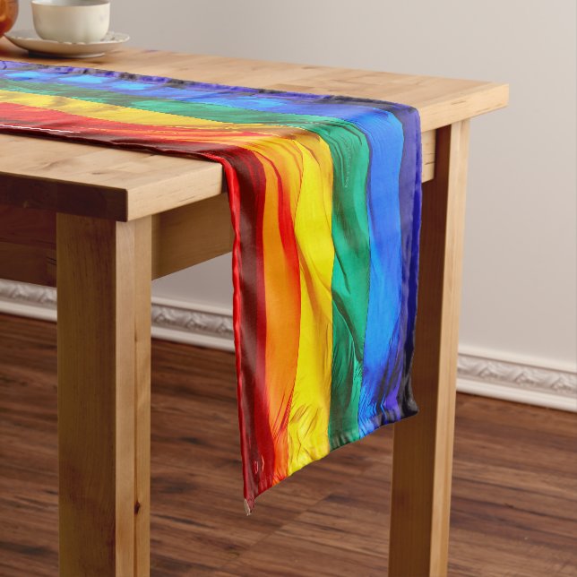 Chemin De Table Court SlipperyJoe's artistique Vague Gay pride Drapeau c (In Situ)
