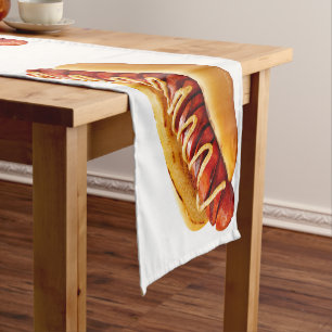 Chemin De Table Court SlipperyJoe's hot dog ambiance estivale BBQ niché