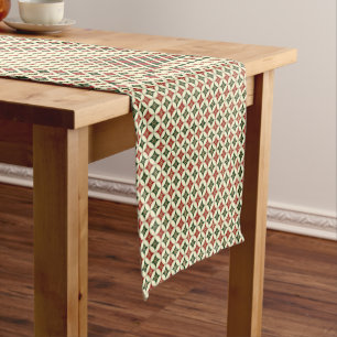 Chemin De Table Court Snowflake Circles-2-14x72 COTON TABLE RUNNER