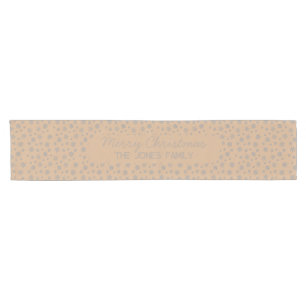 Chemin De Table Court Snowflakes personnalisés Gold Family Christmas