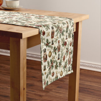 Chemin De Table Court Soldat Casse-Noisette de Noël Vintage Floral