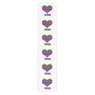 Chemin De Table Court Soyez à moi Valentine Purple Stripe Coeur