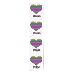 Chemin De Table Court Soyez à moi Valentine Purple Stripe Coeur