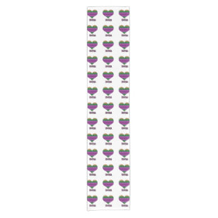 Chemin De Table Court Soyez à moi Valentine Purple Stripe Coeur
