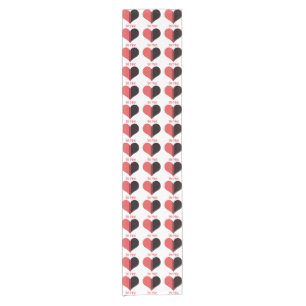 Chemin De Table Court Soyez à moi Valentine Red Stripe Heart
