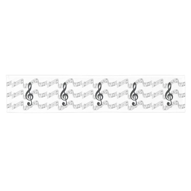 Chemin De Table Court Staff and Treble Clef (Horizontal)