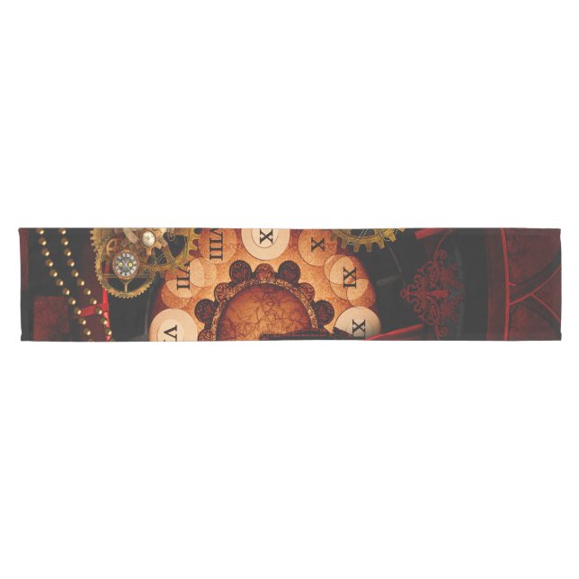 Chemin De Table Court Steampunk, rouages merveilleux (Horizontal)