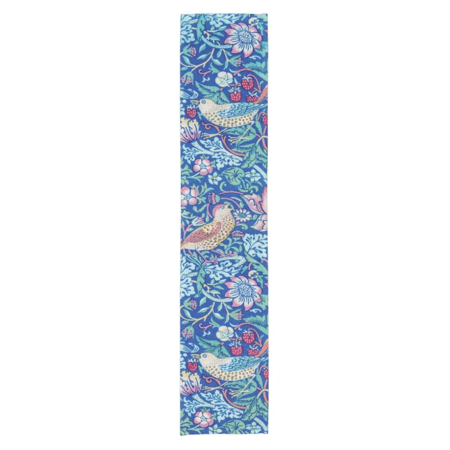 Chemin De Table Court Strawberry Thief Blue, William Morris (Devant)