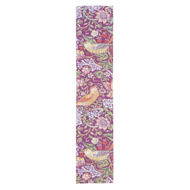 Chemin De Table Court Strawberry Thief Red, William Morris (Devant)