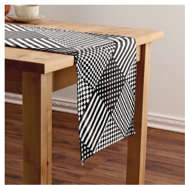 Chemin De Table Court Stripes Check Harlequin Pois Conception mixte (Créateur téléchargé)