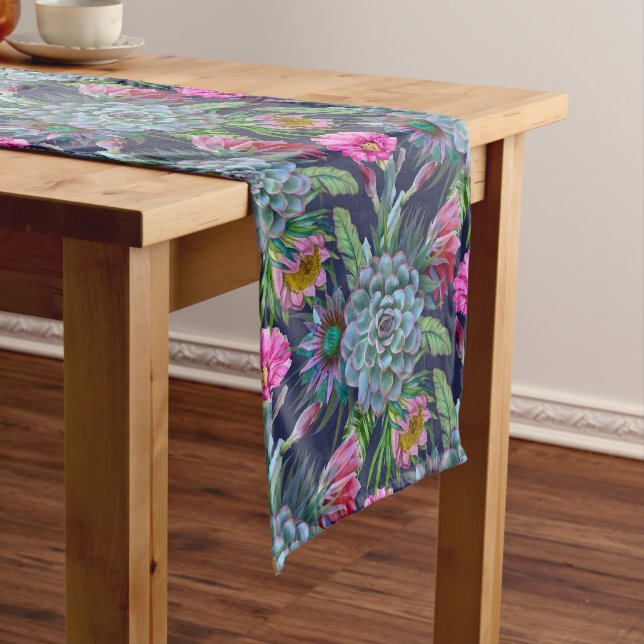 Chemin De Table Court Succulent jardin tropical (In Situ)