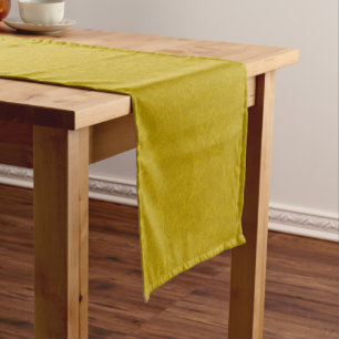 Chemin De Table Court Surface jaune texturée avec un motif tourbillonnan