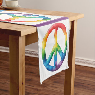 Chemin De Table Court SYMBOLE DE PAIX arc-en-ciel