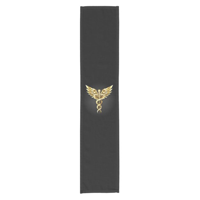 Chemin De Table Court Symbole Polygonal Or Caduceus (Devant)