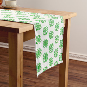 Chemin De Table Court Table Runner-St. Patrick's Clovers Short Table Run