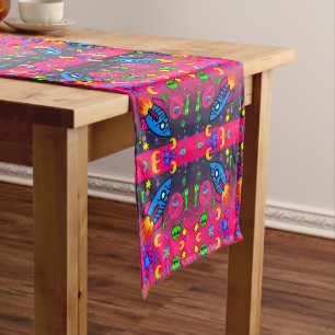 Chemin De Table Court Tablecloth Runner vaisseau Stars Moon Planètes