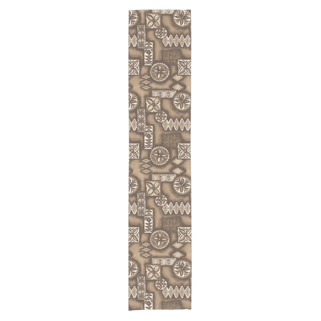 Chemin De Table Court Tapa primitif hawaïen Warriian (Devant)