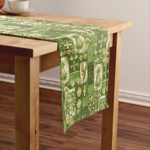 Chemin De Table Court Tapa vintage hawaïen de Pomaika'i Tiki