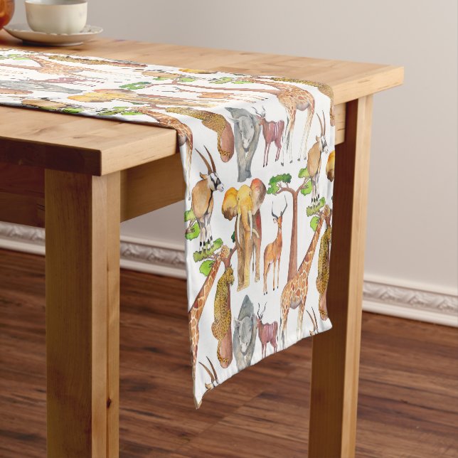Chemin De Table Court Tapis de table faune africaine (In Situ)