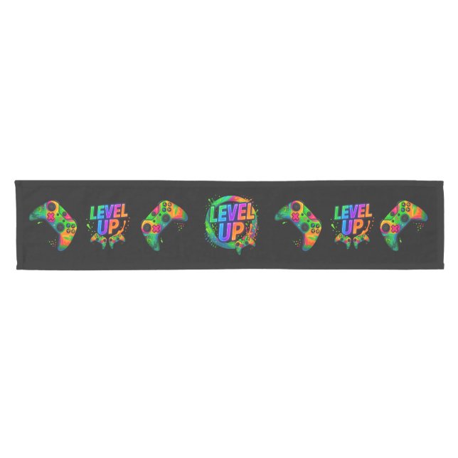 Chemin De Table Court Tapis de table thématique Level Up, Joueur (Horizontal)