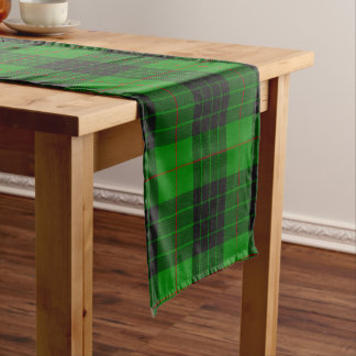 Chemin De Table Court Tartan à carreaux avec accents verts et rouges