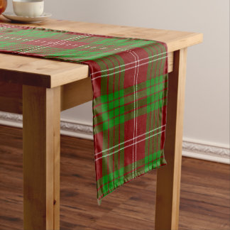 Chemin De Table Court Tartan à carreaux festif rouge vert blanc