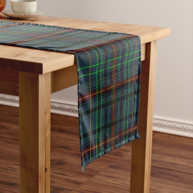Chemin De Table Court Tartan en bleu, orange, vert... (In Situ)