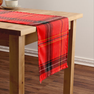 Chemin De Table Court Tartan Rouge Écossais