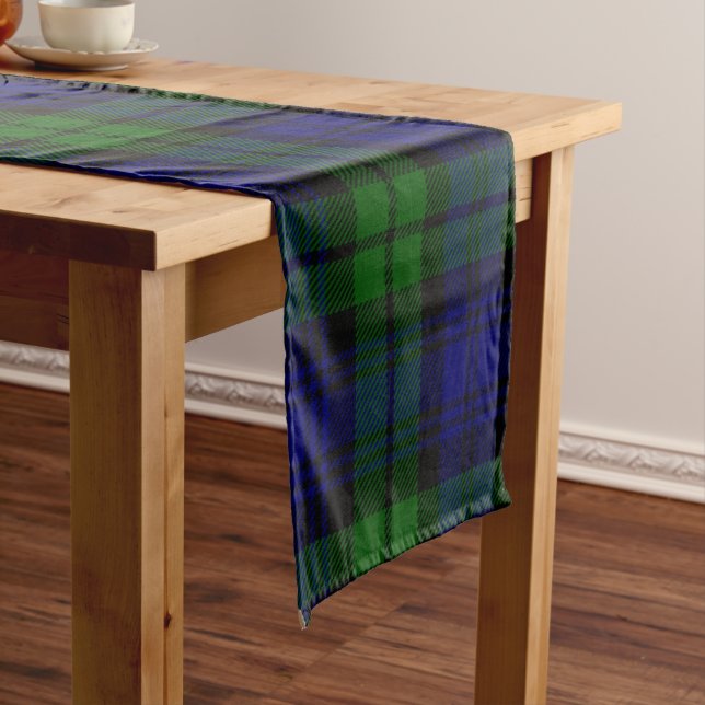 Chemin De Table Court Tartan vert et marine (In Situ)