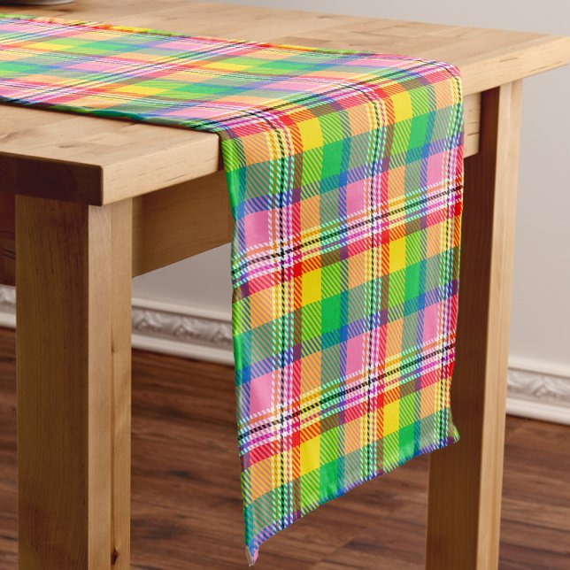 Chemin De Table Court Tartan vert rose (Créateur téléchargé)