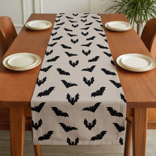 Chemin De Table Court Taupe noir chauves-souris effrayantes Halloween vi